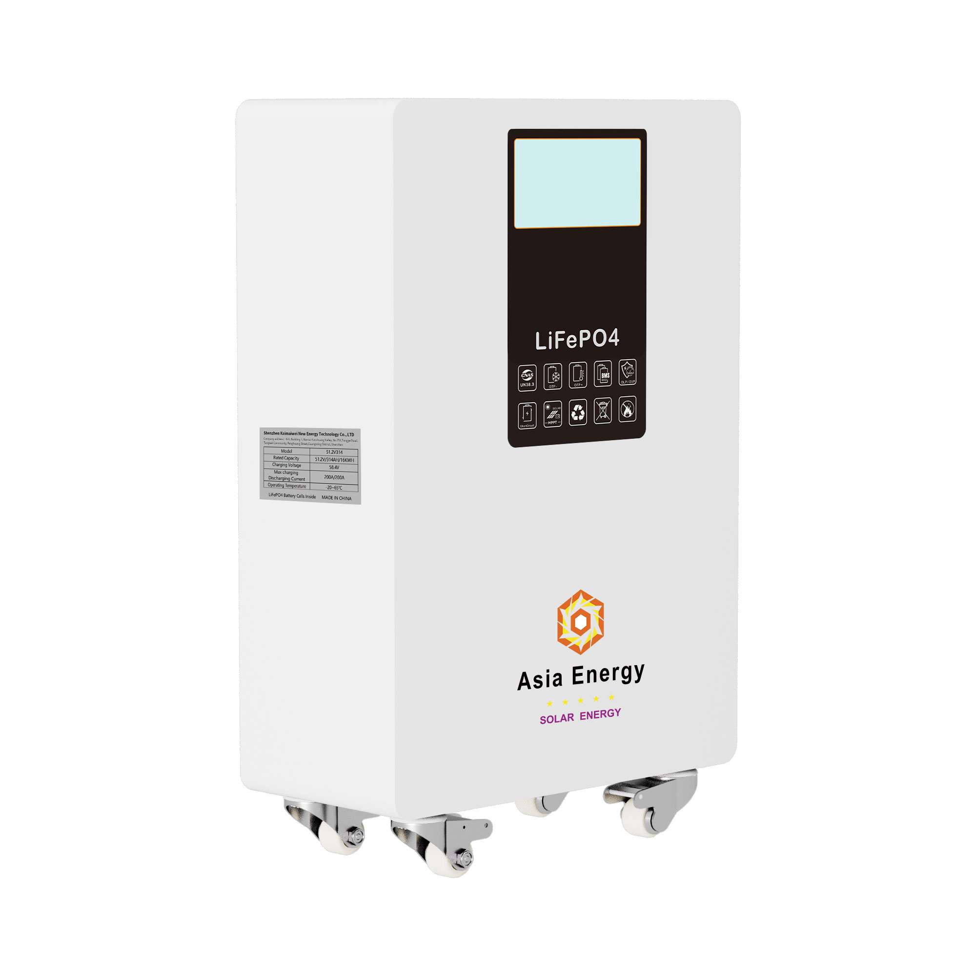Pin Lưu trữ 16KW Asia Energy 314AH 51.2V-16.2kW