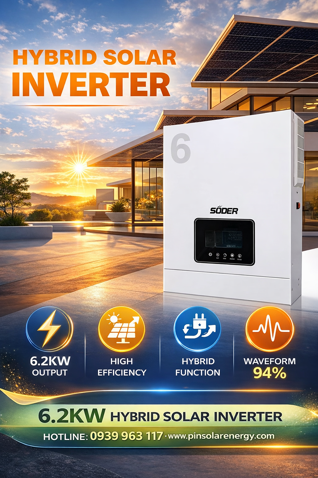 Biến tần Inverter Souer Hybrid VMS-V-6.2K-48-HG-6.2kW