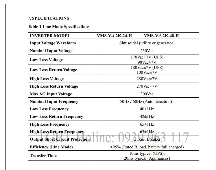 Biến tần Inverter Souer Hybrid VMS-V-6.2K-48-HG-6.2kW