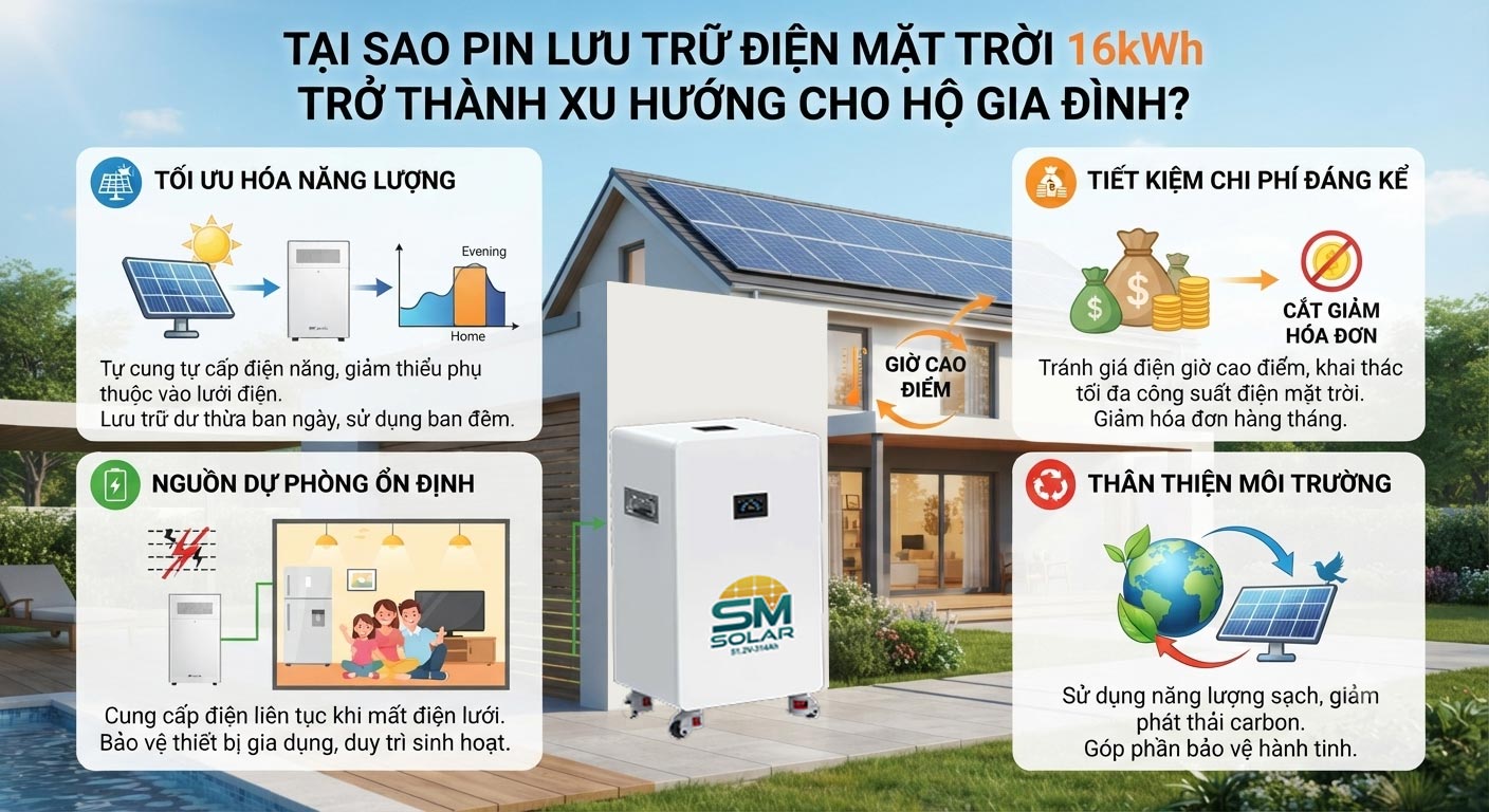 Tại Sao Pin Lưu Trữ Điện Mặt Trời 16kWh