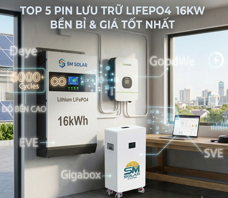 Top 5 Thương Hiệu Pin Lưu Trữ Lithium 16kW